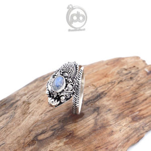 Cincin Naga Bali Perak 925 Asli Batu Asli Natural untuk Pria dan Wanita