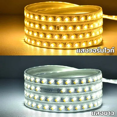 ไฟท่อ แถบไฟ LED สองแถว ไฟLED 12V รุ่นใหม่ 5730 ไฟท่อ IP67 ไฟตกแต่ง ไฟเส้นสายยางกันน้ำ 120เม็ด/เมตร ความยาว 1/2/3/4/5เมตร แสงวอร์มไวท์และแสงขาว ไฟเส้นไฟแถบตกแต่งบ้าน พร้อมปลั๊กและหัวปิด