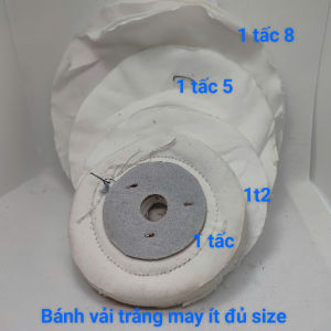 Bánh vải cotton trắng đa năng đánh bóng đồ da và kim loại inox đường kính 10-18cm lỗ cốt 16mm chất liệu cotton trắng hiệu quả đa năng-Cửa Hàng Nam