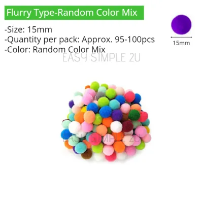 (1 Pack) 1015202530mm Flurry Plush Glitter Macaron Mix Color DIY Art Craft Pom Pom Ball Tinsel Material Assorted Color