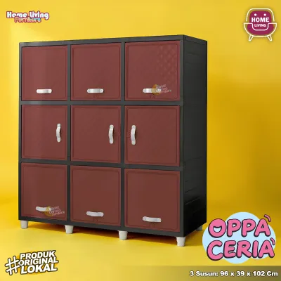 Lemari Serbaguna Lemari Minimalis - Kingdom OPPA Ceria emari 3 Pintu Lemari Plastik Buffet TV Rak