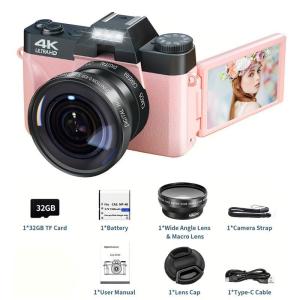 VETXI Digital Camera 48MP 4K Camera Vlogging Camera for YouTube 30FPS WIFI 16x Zoom Video Camera New Recording Camera (Blue)