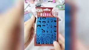 BlueZOO 3Pcs Nail Stamping Plates Set Salon Home Mani DIY Art Design    Stainless Steel Image Stamp Templates Reusable Nail Printing Tools Moon Star Cross Heart French Line Wave Strips Plants
