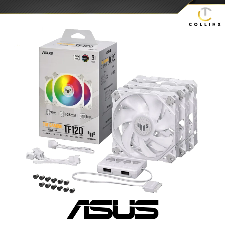 ASUS TUF GAMING TF120 WHITE ARGB FAN ClassLeading Airflow Advanced