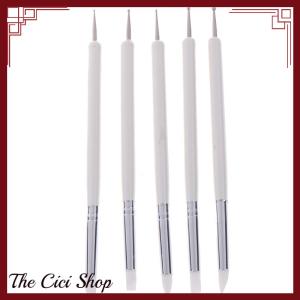 [The Cici Shop] 5pcs Set soft pottery clay tool silicone+stainlestwo head sculpting art tool