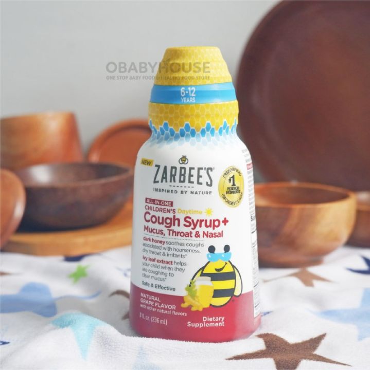 Zarbees Children's Daytime, Cough Syrup+ Mucus, 612 years Grape 236ml
