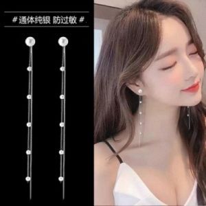 LL  S925 silver Fashion temperament pearl Tassel Earrings ES6097