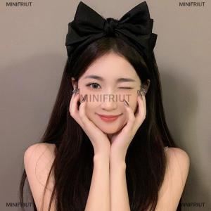 [COD] MINIFRIUT Sweet Black Bow Knot Hairband Temperament Elegant Headband For Women Korean Style Fashion Headdress Girls Hair Accessories