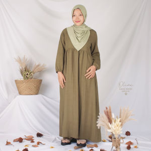 SAWVA | SANIA Casual Long Dress Daily OLIVE