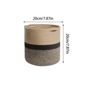 pzcf  Toys Clothes Cosmetics Organizer Indoor Planter Flower Pot Holder Large Capacity Hand-woven Cotton Rope Basket Woven Flower Pot Storage Basket Dirty Clothes Basket Minimalist
