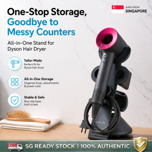 Dyson Supersonic Stand with Multi Attachments Storage - Heat-Resistant Hair Dryer Holder Organizer for Bathroom Vanity