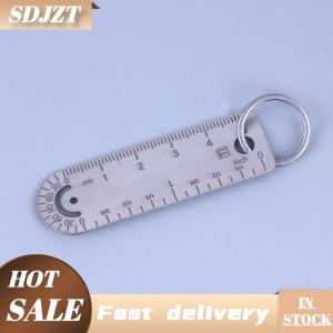 SDJZT 1pc Portable Mini Titanium Alloy Ruler Titanium Small Ruler Keychain Pendant Keychain Accessories Outdoor Tool