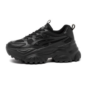 ST Korean White Height Increase and Style daddy shoes Black  high cut Rubber women shoe walking shoes sneakers Chunky Sneakers Shoes for Women#359