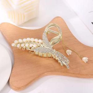 Korean Buket Putih Rumbai Klip /Rumbai Aksesoris Rambut Wanita/Korean Korean Hair Clip /Rumbai Kristal Berlian