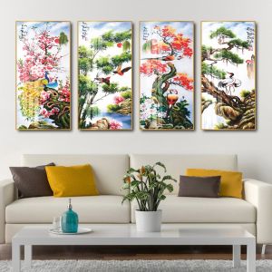 Gạch tranh 3d đẹp tứ quý