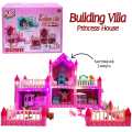 Mainan Villa LAMPU building villa princess house Mainan Anak Perempuan Rumah frozen  Boneka Besar 3D Princess Big Pink Villa DIY Doll House Lengkap Perabot Rumah dengan Lampu TERLARIS. 
