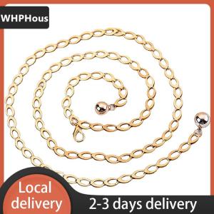 [COD] WHPHous Ship within 24 hours Women Fashion Belts Luxury Designer Belt Retro Silver Carved Hollow Out Chain Belt for Women Elegant Round Metal Women Belt