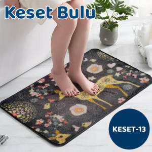 Keset Bulu Aestetik Motif Lucu Bahan Halus / Keset Kamar Tidur Lembut