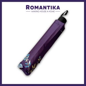 Romantika 61CM FOLDING UMBRELLA 10RIB High Quality UV Foldable Umbrella Windproof Thick Rod Payung