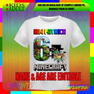 GAME INSPIRED PERSONALIZED TSHIRT FOR KIDS TO ADULT WITH EDITABLE NAME