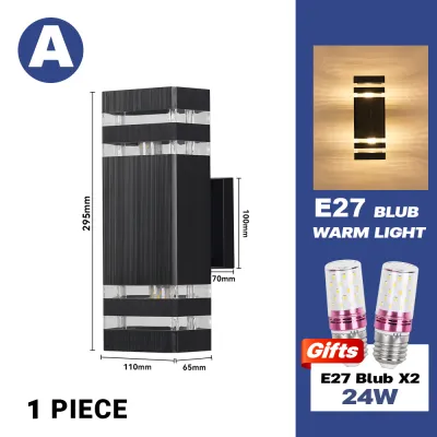 EBUYBEST E27 โคมไฟติดผนัง LED กลางแจ้ง กันน้ำ IP65 แสงอุ่น ไฟตกแต่ง สวน ระเบียง 12W โคมไฟหน้าบ้าน โคมไฟกิ่งก้าน สไตล์โมเดิร์น