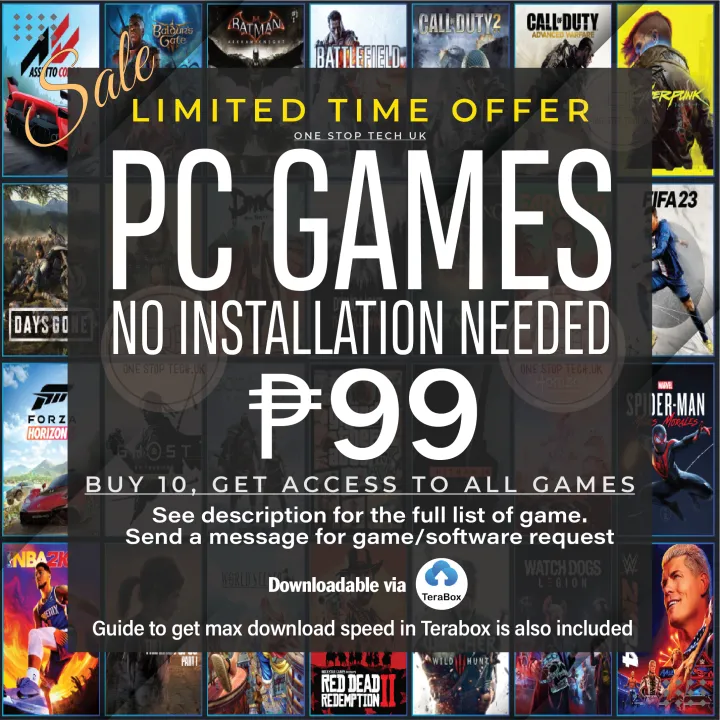 PC Games | Pre-installed | No installation needed | PHP 99 ONLY | Lazada PH