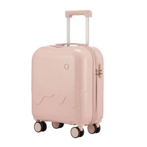 ส่งจากไทย กระเป๋าเดินทาง 18นิ้ว ลายไอศครีมมีที่วางแก้ว พอร์ตจ่ายไฟ USB อินเทรนด์สแควร์พกพาใส่รหัสผ่านรถเข็นกรณีเที่ยวบิน