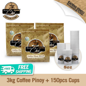 Barista Choi Vending Machine Supplies 3kg Coffee Pinoy Blend and 150pcs Barista Choi 8oz Paper Cups