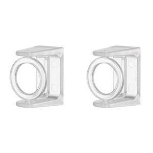 2Pcs Adjustable 360°Rotation Curtain Rod Fixed Bracket Non Perforated  Self Adhesive Clothes Rail