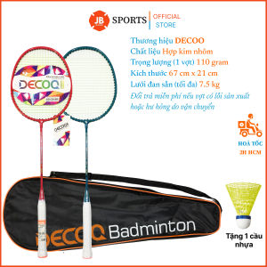 Bộ Vợt Cầu Lông Chính Hãng (2 Vợt) DECOO C1 Cặp Vợt Cầu Lông Cứng Nhẹ Dây Căng