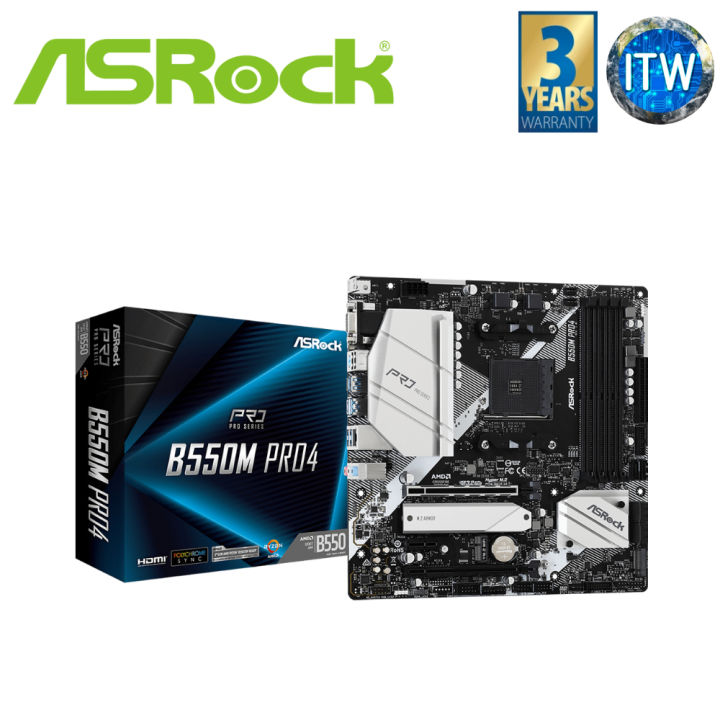 ITW | ASRock B550M Pro4 microATX AM4 DDR4 Motherboard | Lazada PH