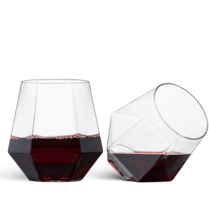 12-48PCS Diamond Plastic Wine Glasses Disposable Stemless Plastic Cups Whiskey Cocktail for Party Birthday Gathering Bars 12oz2026
