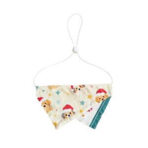 CHANBAEK Cartoon Pattern Christmas Pet Bandana Soft Fabric Red Green Xmas Puppy Bib Kitten Festive Neckwear Adjustable Strap Dog Triangle Scarf Pet Party