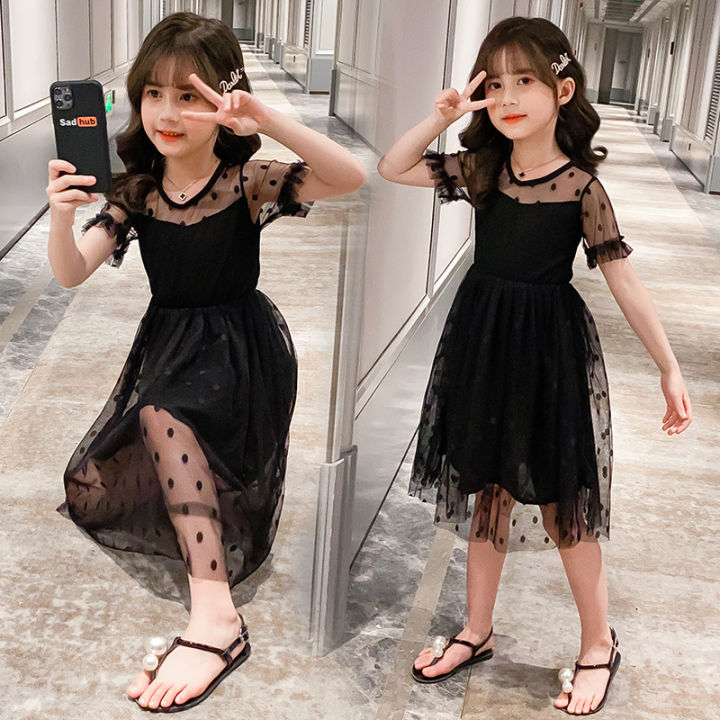 Girls black summer dress best sale