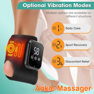Electric Heated Ankle Massager Ankle Hot Compress Heating Pad Ankle Support Brace For Achilles Tendonitis Plantar Ankle Pain Relief