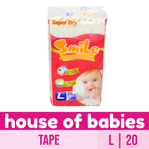 Smile Cloth-like Tape Baby Diapers Large 20