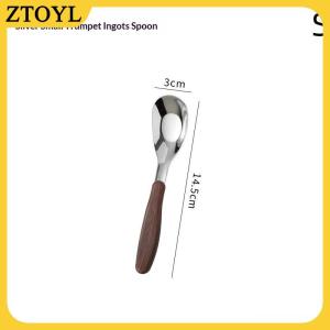ZTOYL Thép không gỉ muỗng với giả gỗ hạt xử lý Nhà Bếp Bộ đồ ăn đồ ăn bữa ăn tối tráng miệng gạo súp thìa tiện ích