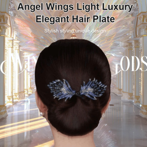 Light Luxury Blue Feather Hair Plate Elegant Clip Headdress Plain Hair Plate