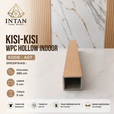 Kisi-kisi WPC Hollow Indoor A07 - Panjang 290 cm Lebar 5 cm Tinggi 5 cm - Tahan Air Tahan UV Anti Rayap Ramah Lingkungan
