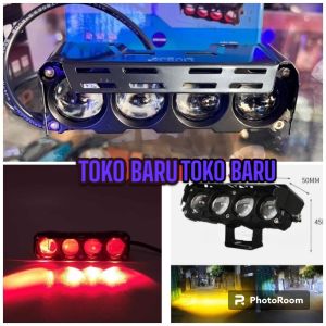 Lampu tembak SQL 3 MATA & 4 MATA led putih kuning 2 warna