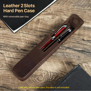 Hiram Genuine Leather Handmade Pen Case 3/6/12 Slots Pen Case  School Office Pen Boxes Pen Holders Stationery Box