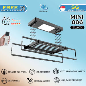 New【Local Ready Stock Delivery & FREE INSTALLATION】APP Control / Tuya APP/ Automated Laundry Rack /Smart Laundry System/ dryer function Smart Clothes Drying/ PTC Heater/ UV Sterilization / Double Layer Frame/ 50KG Bearing