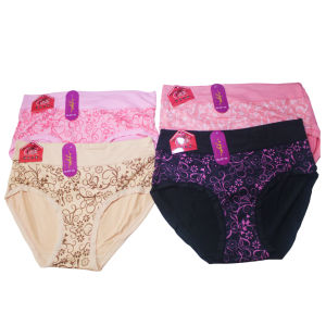 Promo Celana dalam wanita polyester termurah dengan produk lokal motif bunga banyak warna [3/6/12 Pcs] Celana Dalam Wanita Jinyuaner J037