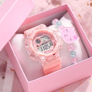 Candy Color Childrens Watch Multifunctional Safe for Kids with Digital Display Alarm Thermometer Calendar Waterproof 30