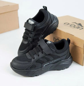 Giày Thể Thao URBAN FOOTPRINT Quai Dán TB2414 cho trẻ em màu full đen 100% chính hãng bảo hành 03 tháng đối với lỗi nhà sản xuất