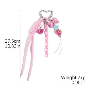 ins Cute smiley face bag charm LOVE Letter heart pendant tassel beaded keychain