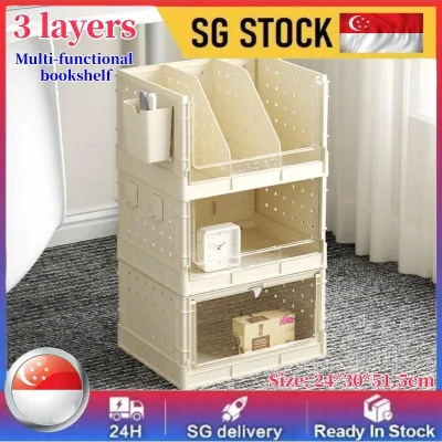 Foldable Bookshelf Childrens Book shelf Multi-Functional Organizer Magazine Rack Storage Shelf