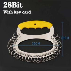 28 Bit Hotel Key Storage Organizer Stainless Steel Key Plate With Split Key Rings Tags And Labels For Daily