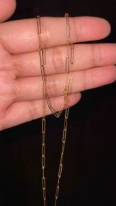 PAWNABLE 18K Saudi Gold Paperclip Chain Necklace(2mm/Lightweight manipis✨)