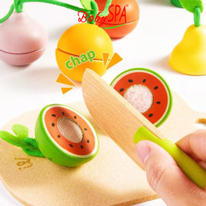 ♥♥♥ 𝐒𝐆 𝐒𝐞𝐥𝐥𝐞𝐫 BabySPA Fun Wooden Chopping Set Pretend Play Kitchen--Fruits & Vegetables
